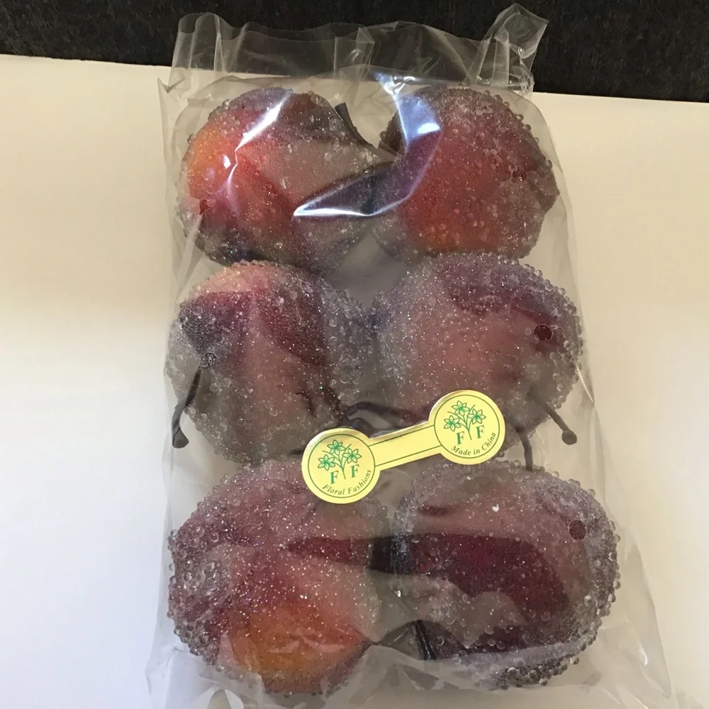 Artificial 4” Red Sugar Coated Apples in a 6 pack